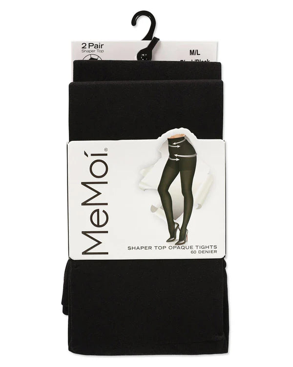 Memoi Womens 2 Pair Pack Shaper Control Top Tights - Mjb-150