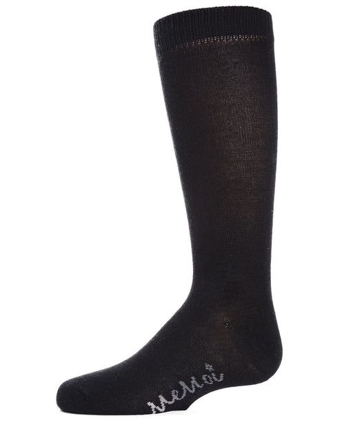 Memoi Kids Basic Cotton Blend Knee High Socks Medium Denim - Mk-5056