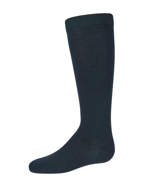Memoi Kids Basic Cotton Blend Knee High Socks Medium Denim - Mk-5056