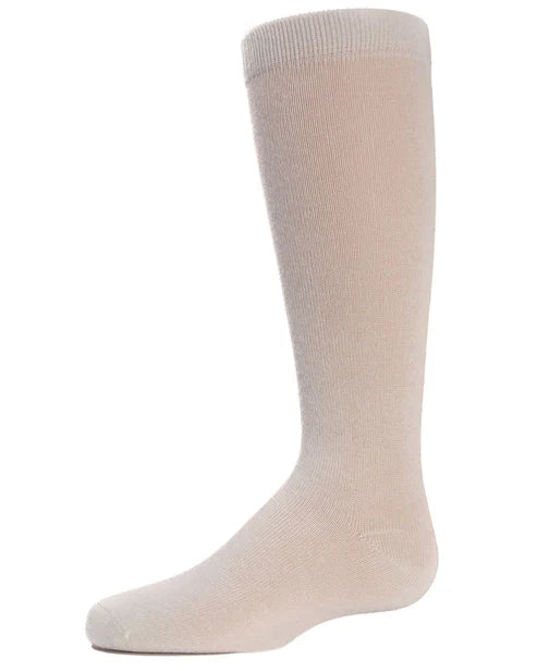 Memoi Kids Basic Cotton Blend Knee High Socks Sand - Mk-5056
