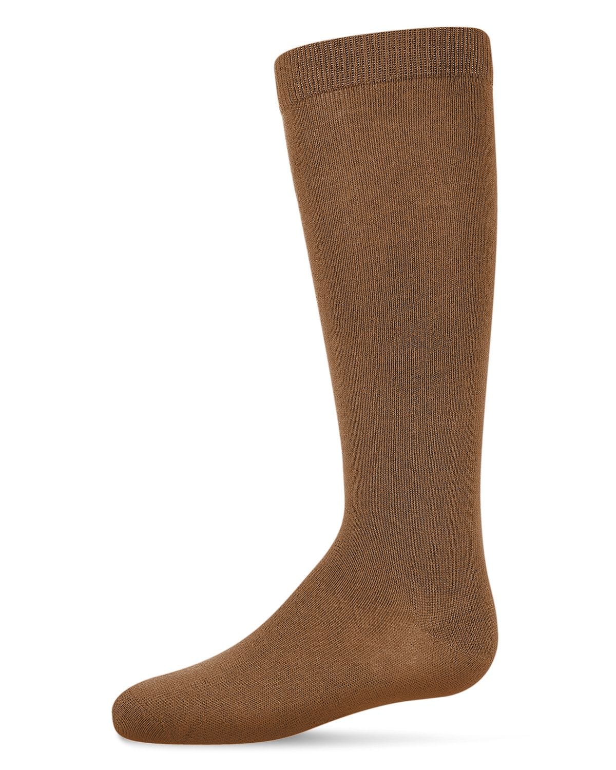 Memoi Kids Basic Cotton Blend Knee High Socks Brown - Mk-5056
