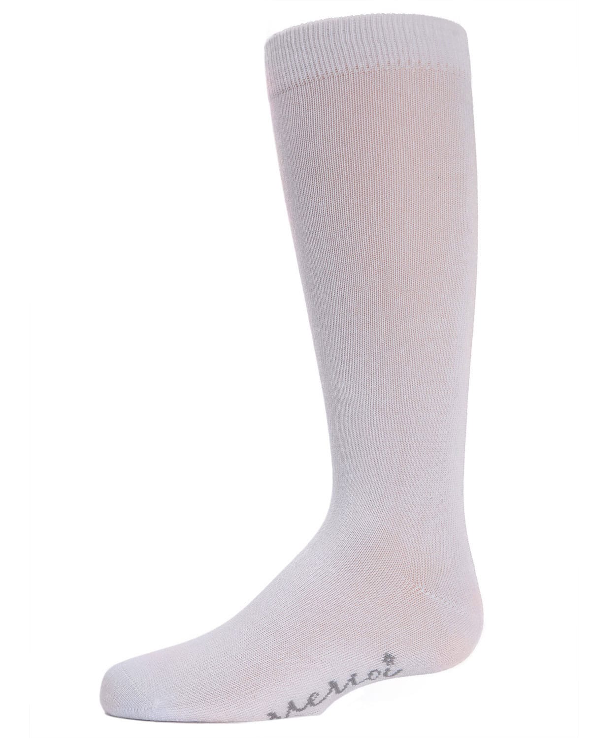 Memoi Kids Basic Cotton Blend Knee High Socks Winter White - Mk-5056