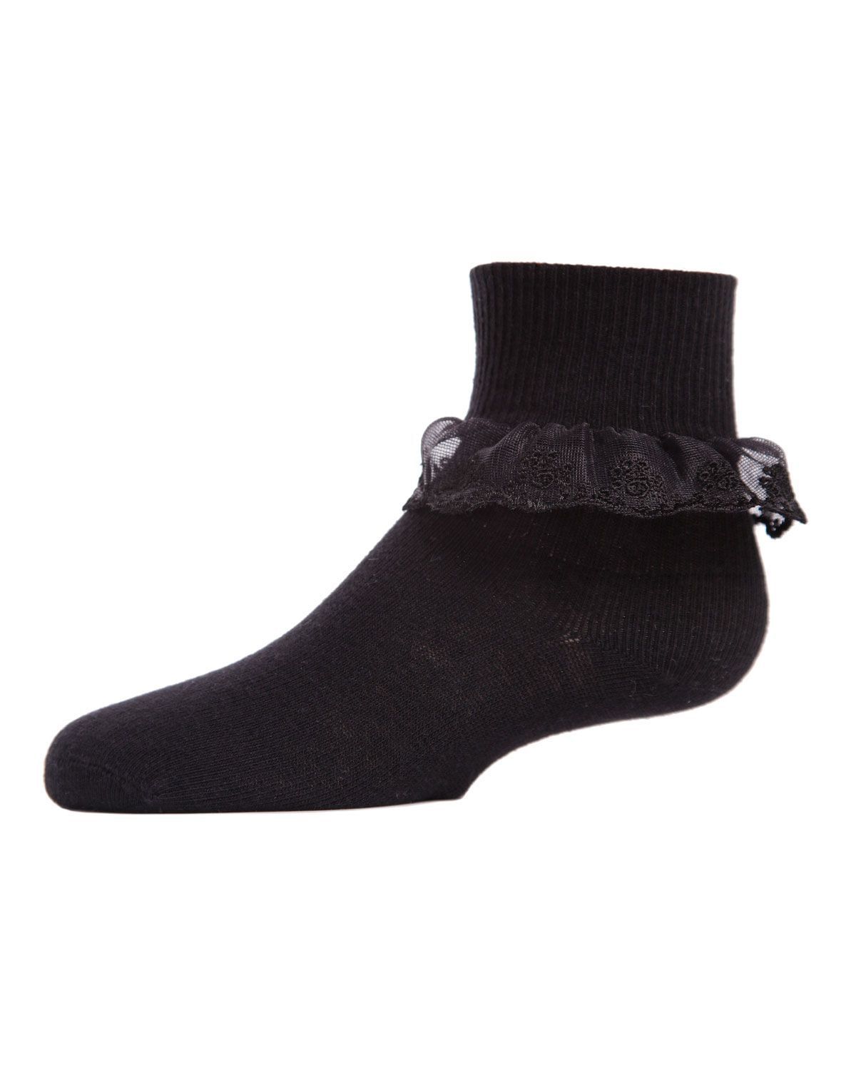 Memoi Classic Lace Girls Ruffle Anklet Socks - Mk-5061