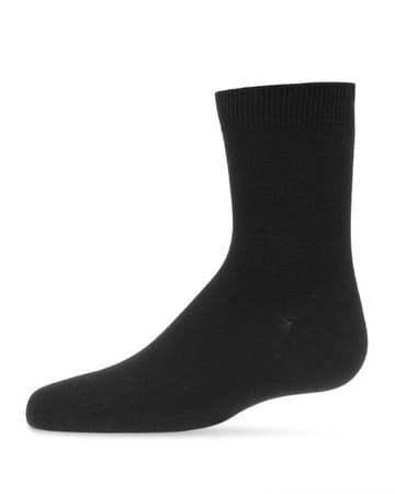 Memoi Toddlers and Kids Basic Soft Rayon from Bamboo Crew Socks White - Mk-6166