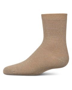 Memoi Toddlers and Kids Basic Soft Rayon from Bamboo Crew Socks Oatmeal - Mk-6166