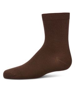 Memoi Toddlers and Kids Basic Soft Rayon from Bamboo Crew Socks Winter White - Mk-6166