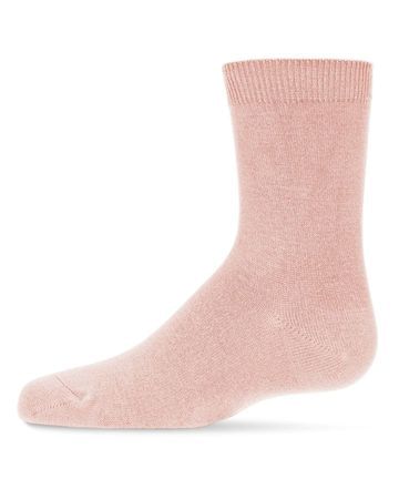Memoi Toddlers and Kids Basic Soft Rayon from Bamboo Crew Socks Silver Lurex - Mk-6166