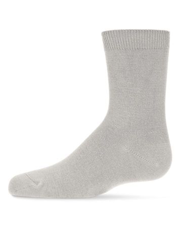 Memoi Toddlers and Kids Basic Soft Rayon from Bamboo Crew Socks Winter White - Mk-6166