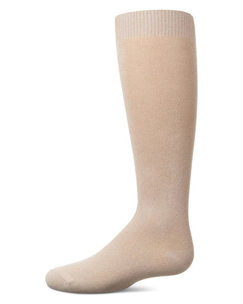 Memoi Kids Basic Soft Rayon from Bamboo Knee High Socks Almond Lurex - Mk-6266
