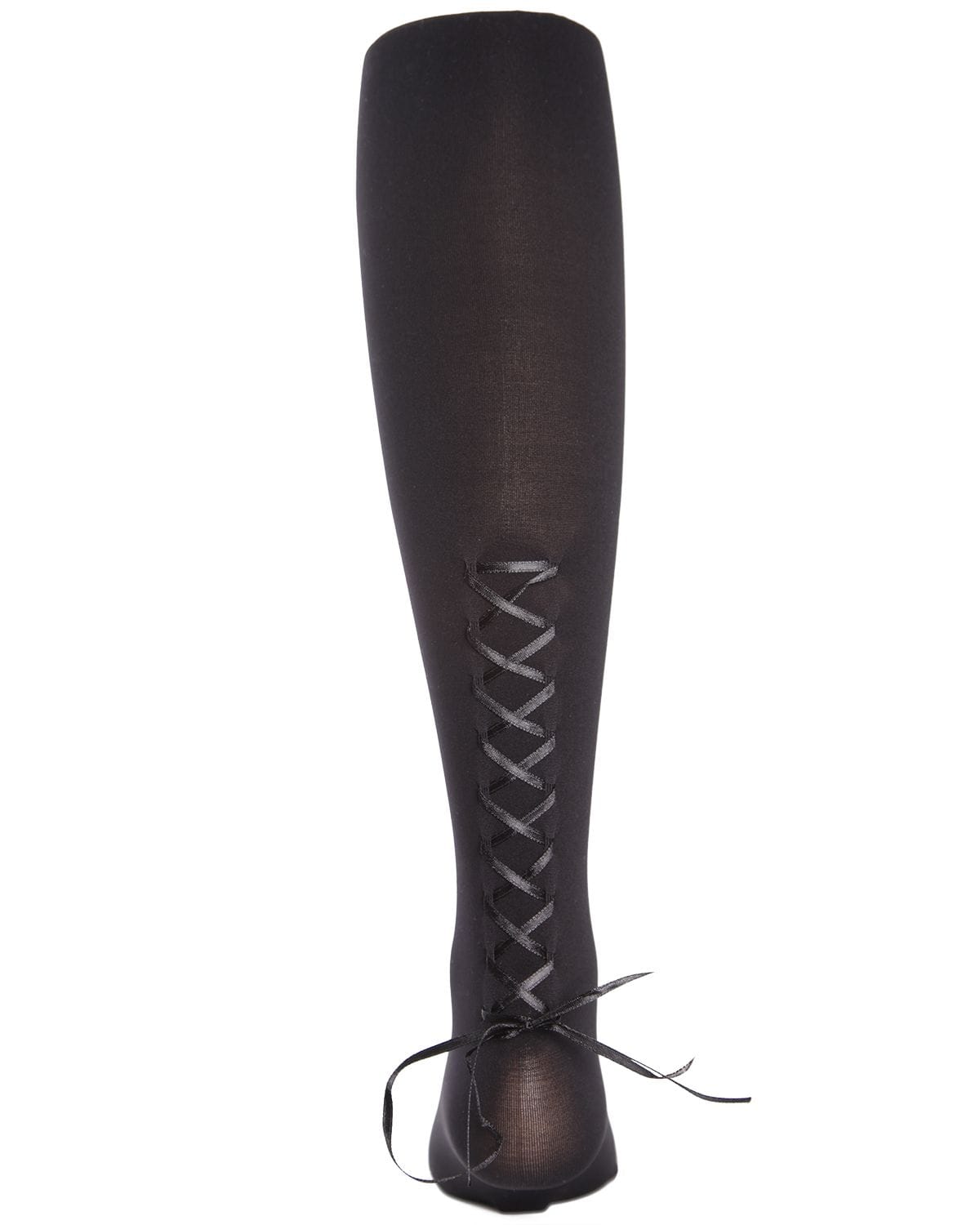 Memoi Girls Lace-Up Bow Opaque Tights - Mk-706