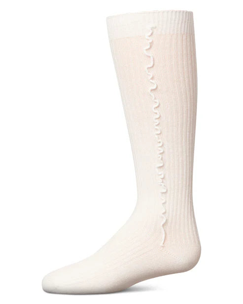 Memoi Girls Wavy Line Dress Socks - Mkf-11993