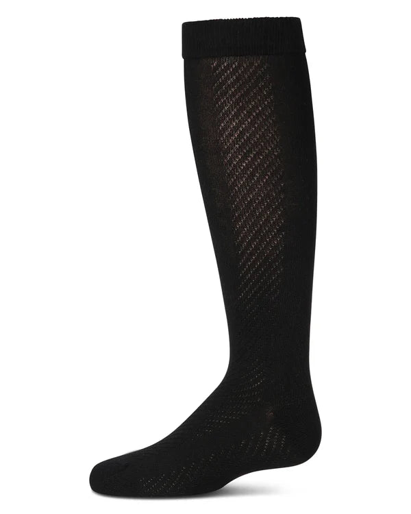 Memoi Girls Pointelle Cotton Blend Knee High Sock - Mkf-2006