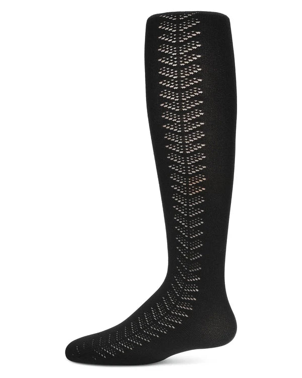 Memoi Girls Arrow Flip Stitch Opaque Nylon Tights - Mkf-3200