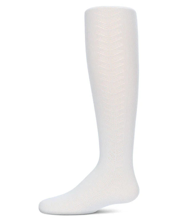 Memoi Girls Arrow Flip Stitch Opaque Nylon Tights - Mkf-3200
