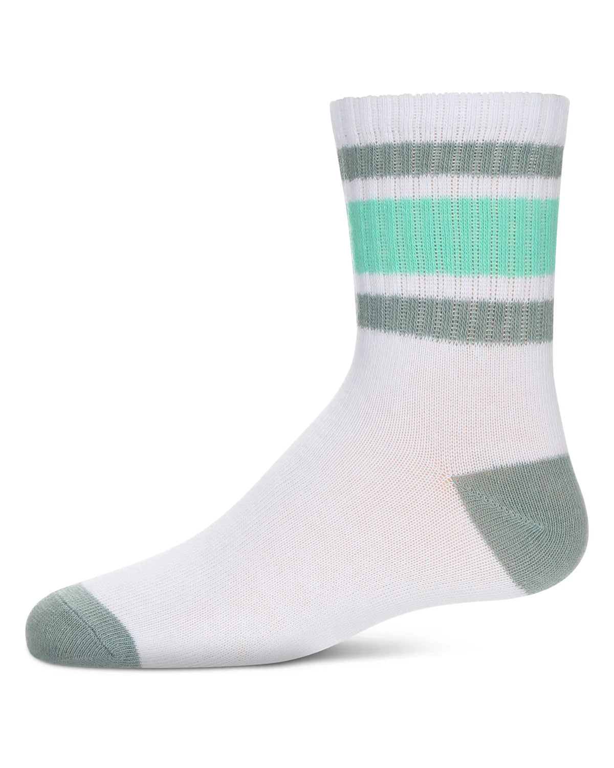 Memoi Girls Neon Stripe Crew Socks - Mkf-6057
