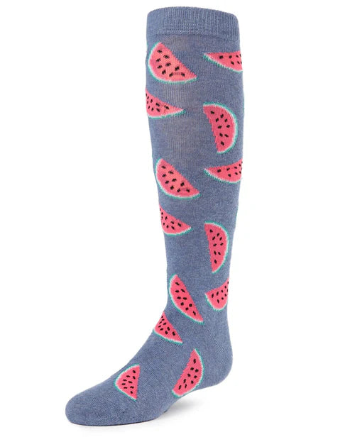 Memoi Fruity Fun Watermelon Girls Cotton Blend Knee-High Socks - Mkf-7028