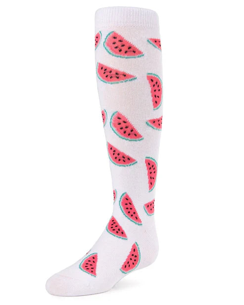 Memoi Fruity Fun Watermelon Girls Cotton Blend Knee-High Socks - Mkf-7028