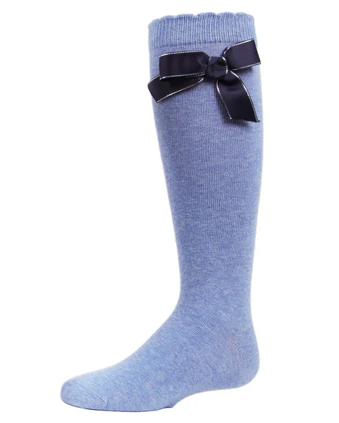 Memoi Sweet Bow Cotton Blend Knee High Socks - Mkf-7042