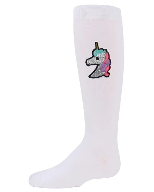 Memoi Girls Glitter Unicorn Knee-High Socks - Mkf-7043