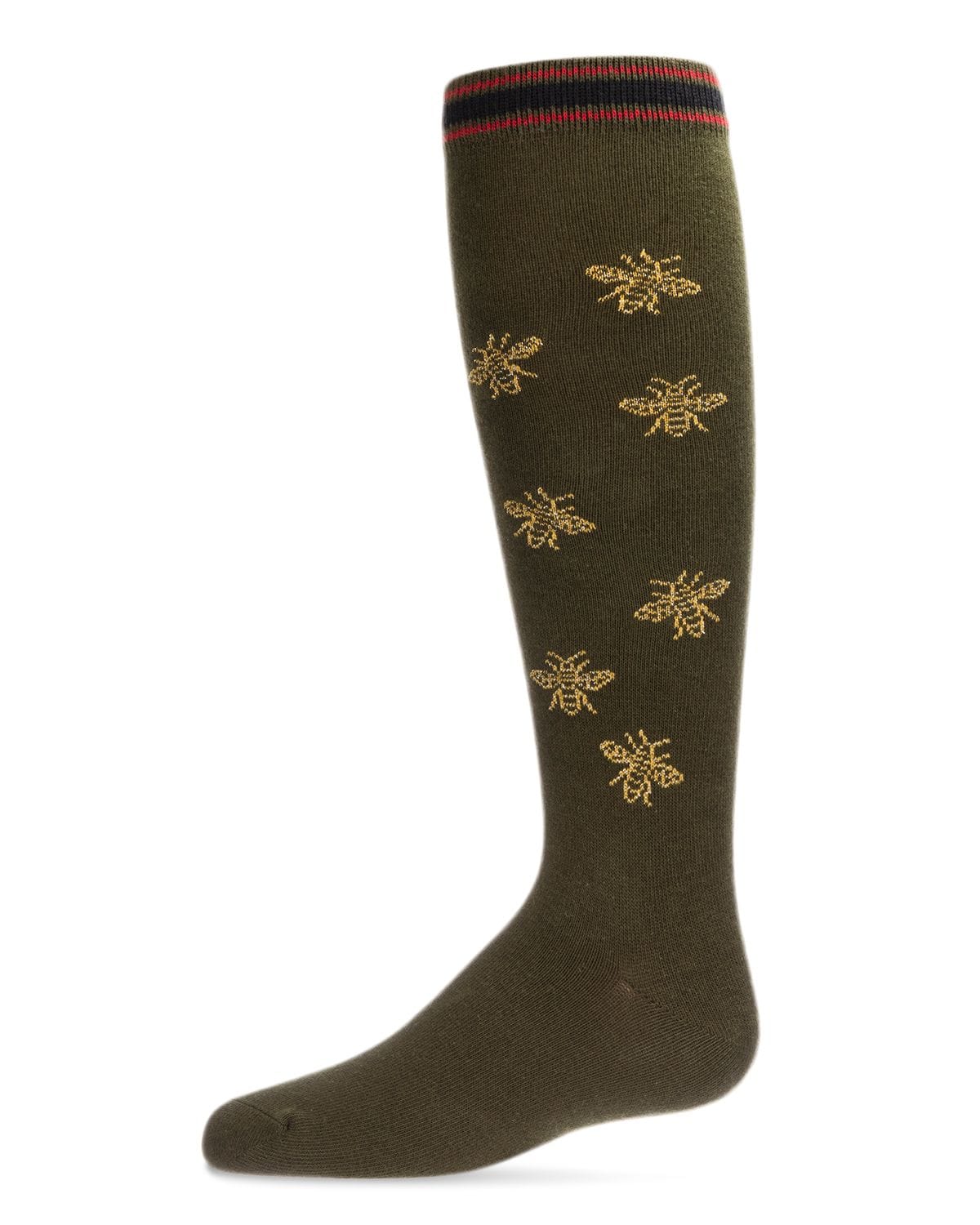 Memoi Striped Bee Cotton Blend Knee High Sock - Mkf-7075