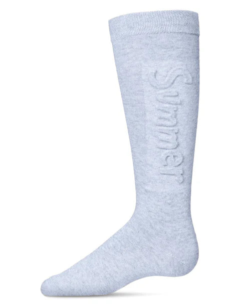 Memoi Girls Embossed Summer Knee-High Socks - Mkf-7131