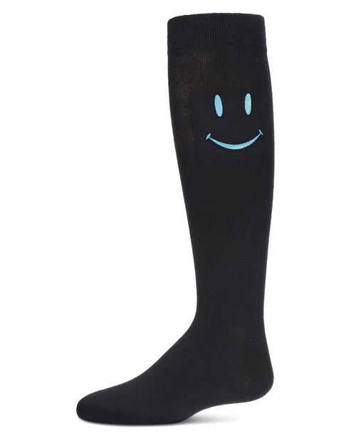 Memoi Girls Smiley Embossed Knee-High Socks - Mkf-7145