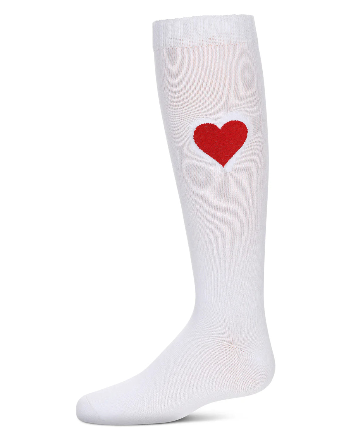 Memoi Girls Fuzzy Heart Knee High Socks - Mkf-7163