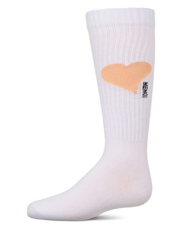 Memoi Single Heart Logo Knee High - MKF-7168