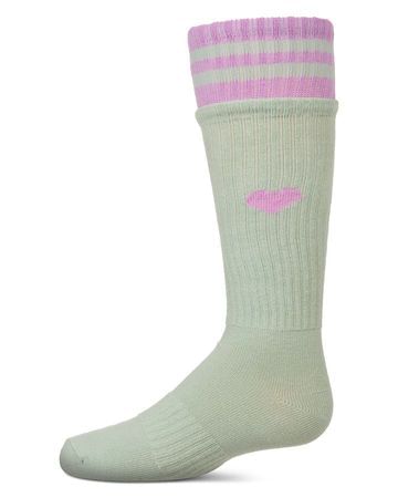Memoi Sport Rib Heart Knee High - MKF-7175