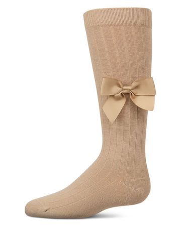 Memoi Ribbed Bow Knee High - MKF-7189
