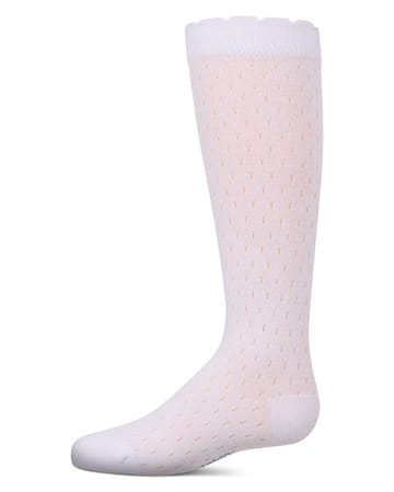 Memoi Drop Stich Scalloped Knee High - MKF-7190