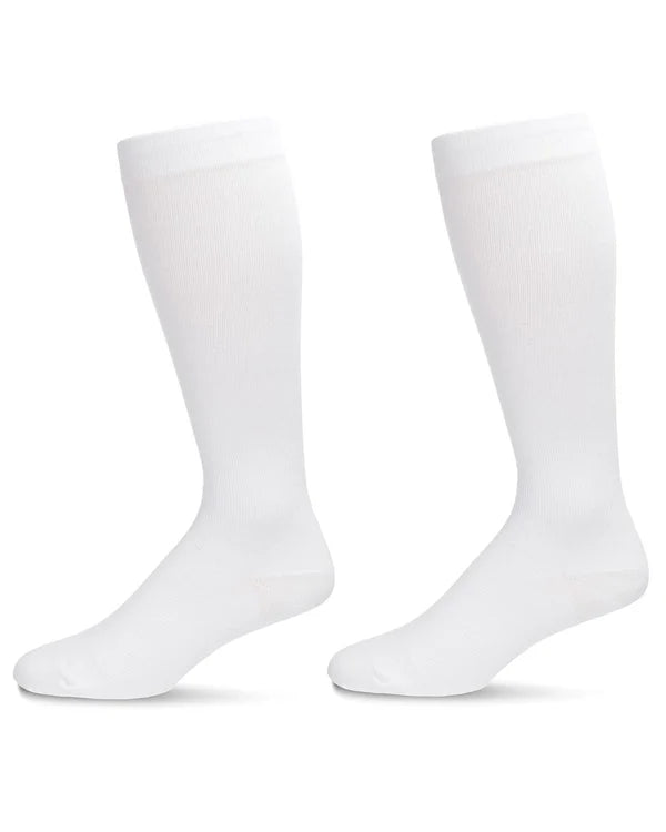 Memoi 2 Pair Solid Cotton Blend Graduated Compression Socks - Mm-4510