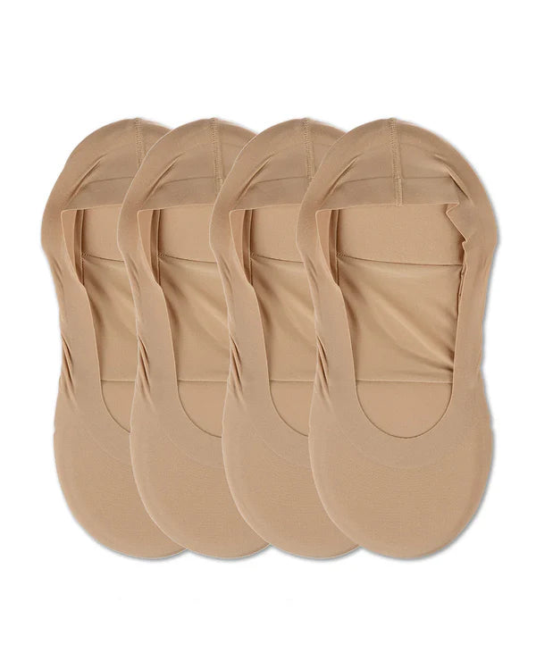 Memoi 4 Pairs Womens Cushioned Fine Edge Sock Liner - Mp044