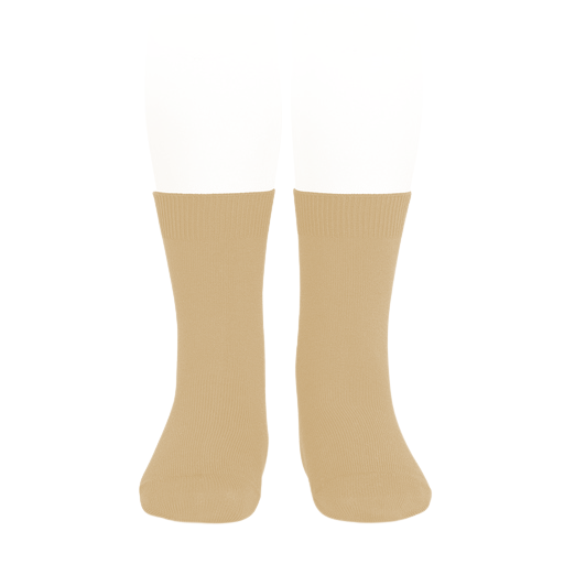 Condor Flat Cotton Crew Socks 326 Camel - 2019/4