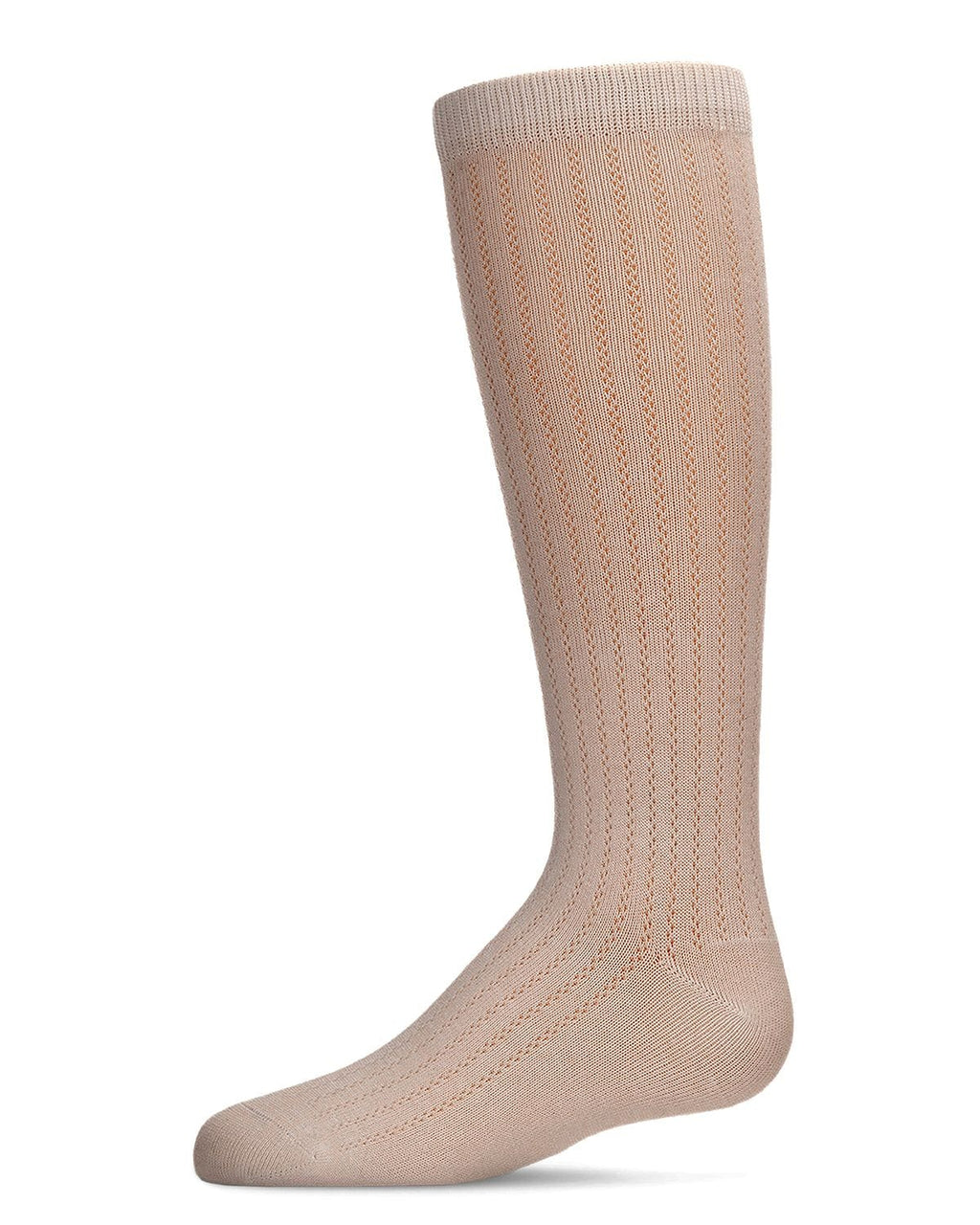 Memoi Girls Chain Stitch Knee High Socks - Mkf-2003