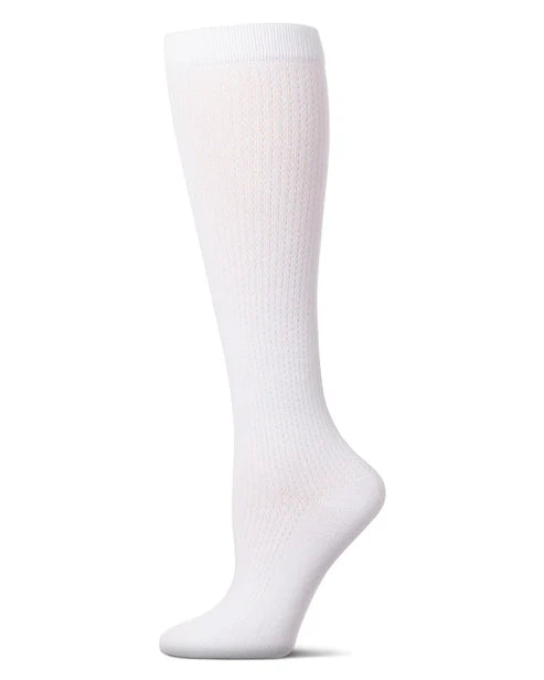 Memoi Girls Pointelle Dot Knee High Socks - Mkf-2008