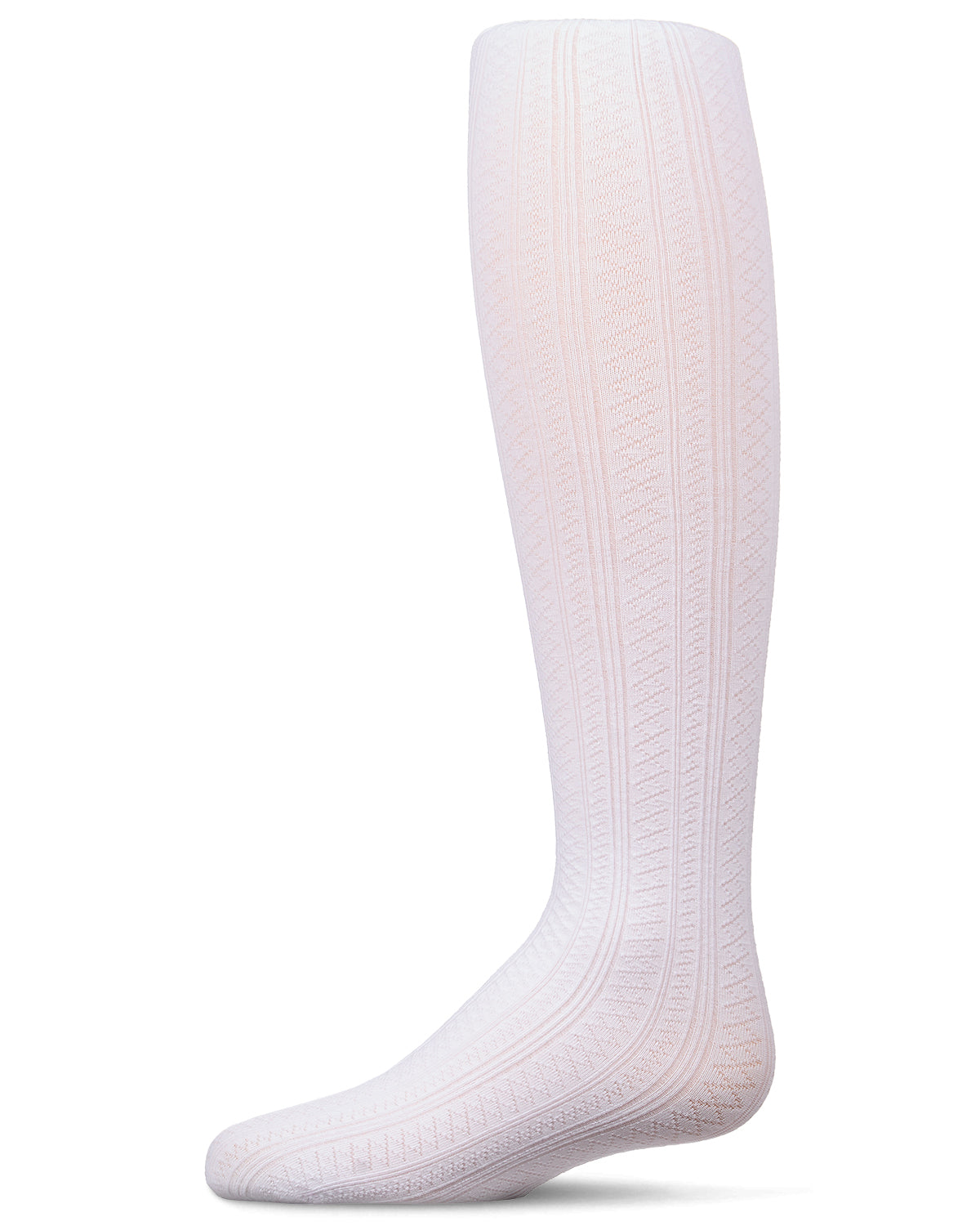 Memoi Girls Multi-Diamond Drop-Stitch Textured Cotton Rich Sweater Tights - MKF-4092