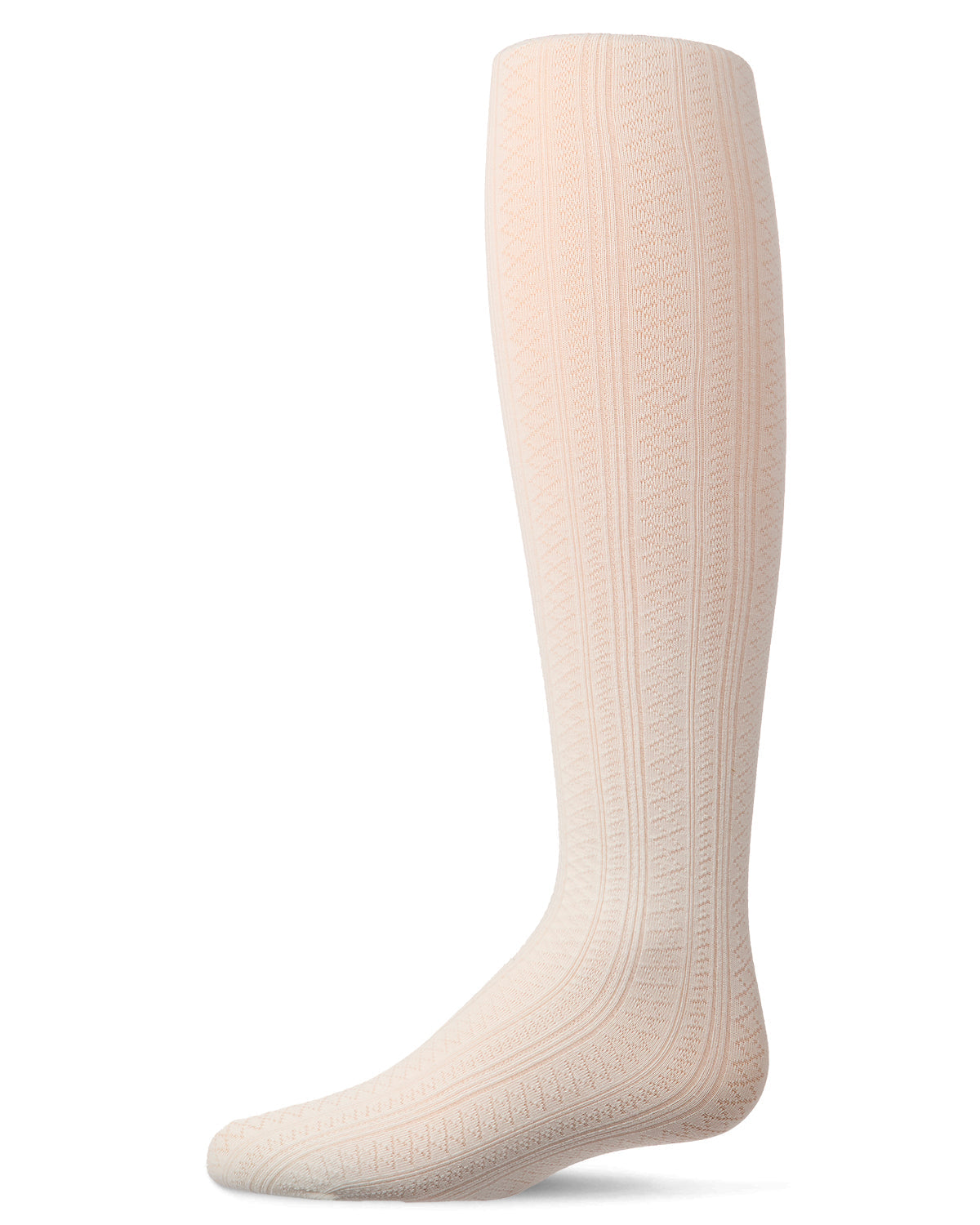 Memoi Girls Multi-Diamond Drop-Stitch Textured Cotton Rich Sweater Tights - MKF-4092