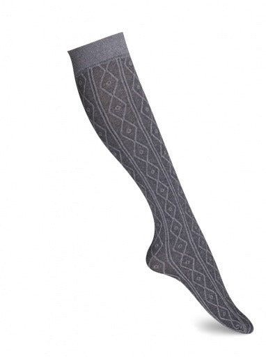 Memoi Opaque fantasy mini-stocking with diamond design. DORIAN GRANA - RTC-356